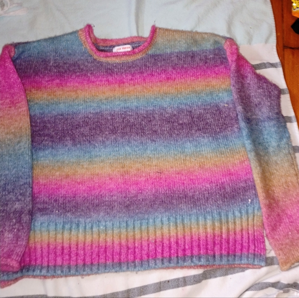 NWOT never worn Joe Fresh Women's Rainbow Striped Sweater
